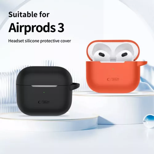 Tech-protect Szilikon Akasztós Apple Airpods 3 Tok Púderrózsaszín-5906302375127 3 kép