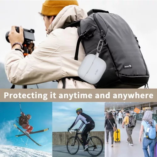 Tech-protect Szilikon Akasztós Apple Airpods 3 Tok Púderrózsaszín-5906302375127 5 kép