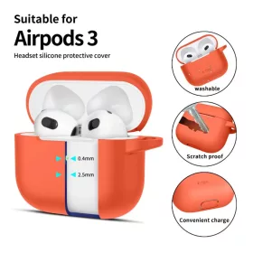 Tech-protect Silicone Hook Apple Airpods 3 Neon Narancs Tok-5906302375134 2 kép
