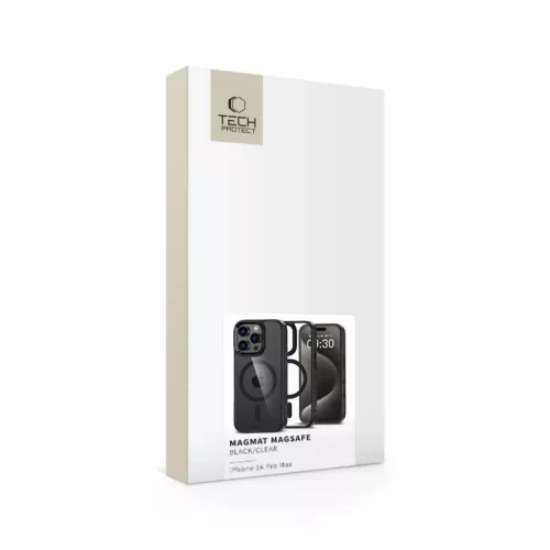Tech-protect Magmat Magsafe Iphone 16 Pro Max Fekete/átlátszó Tok-5906302311156 3 kép