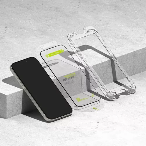Ringke Easy Slide 2-pack edzett üveg iPhone 16 Pro Max fekete üvegf�-8809961789717 3 kép