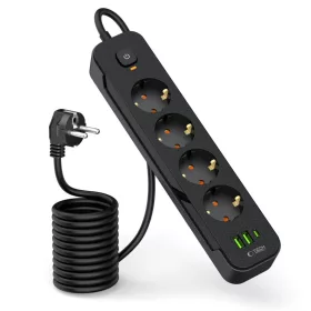 Tech-protect Pcl4x3 Hálózati Elosztó 2 Usb & 1 Type-c & 4 Aljzat 20-5906302310593 2 kép