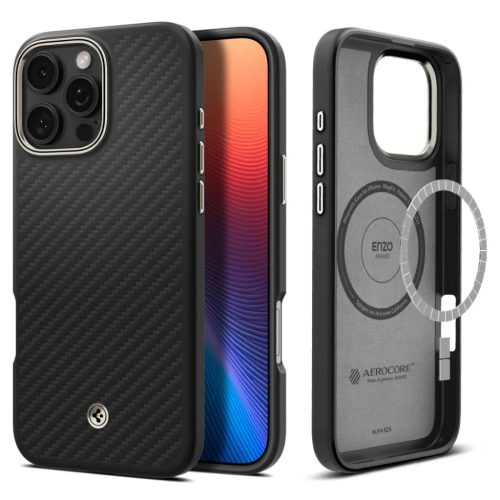Spigen Enzo Aramid Mag Magsafe Iphone 16 Pro Max Fekete/természetes Tok
