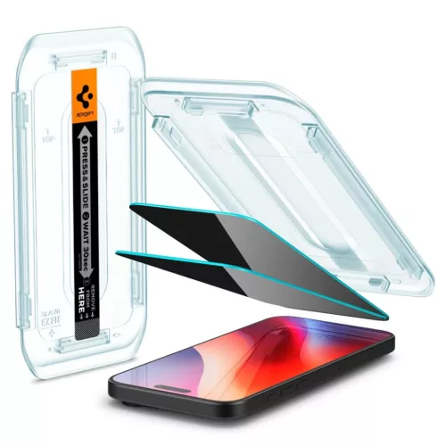 Spigen Glas.TR "EZ Fit" 2-PACK iPhone 16 Pro Max / 17 Pro Max Privacy -8809971228527 9 kép