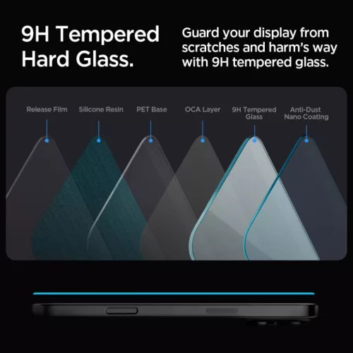 Spigen Glas.TR EZ Fit iPhone 16 Pro/ 17 / 17 Pro üvegfólia átlátsz-8809971228763 10 kép