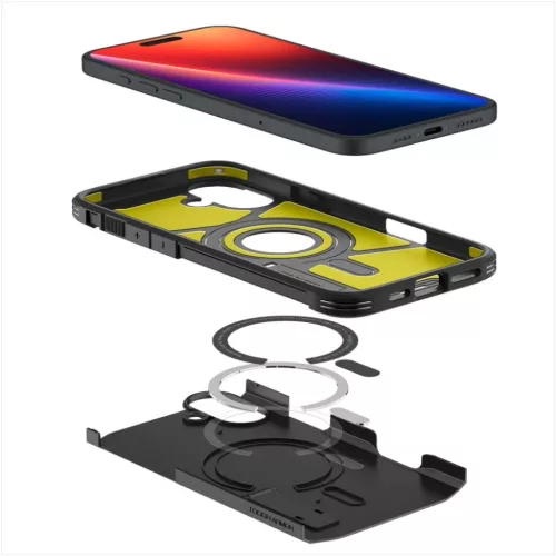  iPhone 16 Fekete Spigen Tough Armor Mag Magsafe tok-8809971231114 10 kép