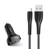 USAMS C13 2xUSB autóz szivargyújtós töltő 2,1A Micro USB kábelle-6958444985985 1 kép