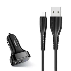 USAMS C13 2xUSB autóz szivargyújtós töltő 2,1A Micro USB kábelle-6958444985985 1 kép