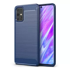 Szénszál mintájú TPU tok Samsung S20 kék-9111201893184 1 kép