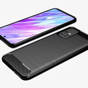 Szénszál mintájú TPU tok Samsung S20 kék-9111201893184 2 kép