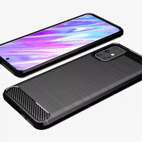 Szénszál mintájú TPU tok Samsung S20 kék-9111201893184 2 kép