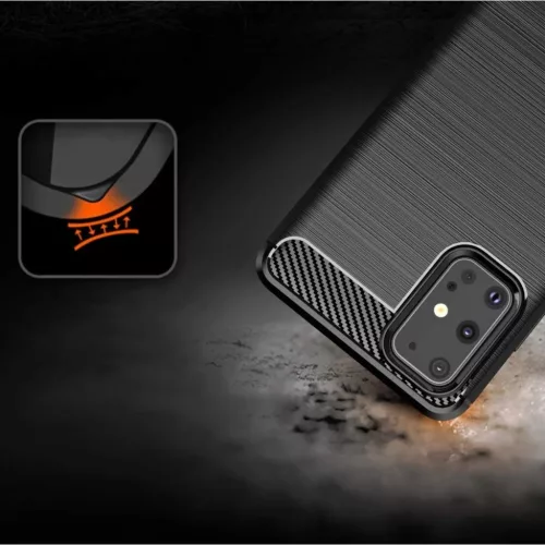 Szénszál mintájú TPU tok Samsung S20 kék-9111201893184 7 kép