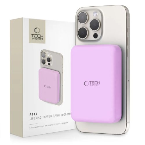 Tech-protect Pb11 Lifemag Magsafe Power Bank 10000mah Lila-5906302310685 1 kép
