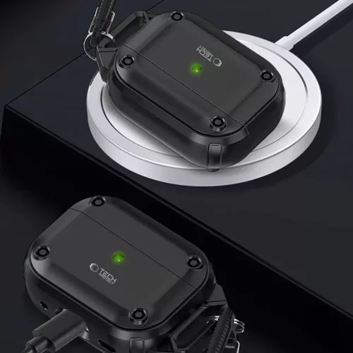 Tech-protect Rough Hook Apple Airpods Pro 1 / 2 Fekete-5906302376278 7 kép