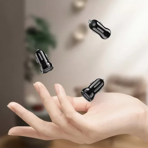 Ugreen 2x USB 24W 4,8A autós töltő fekete (50875)-6957303858750 4 kép