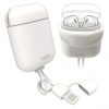 AirPods 1/2 tok, szilikon tok + lightning kábel fehér Remax-6954851279143 1 kép