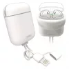 AirPods 1/2 tok, szilikon tok + lightning kábel fehér Remax-6954851279143 1 kép