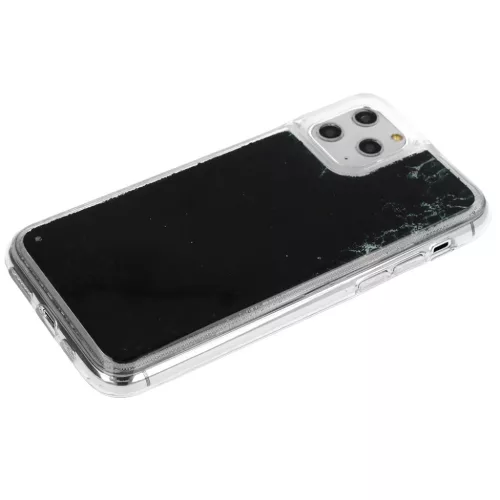 Folyékony flitteres mintájú TPU tok iPhone 11 Pro fekete-5900217332961 3 kép