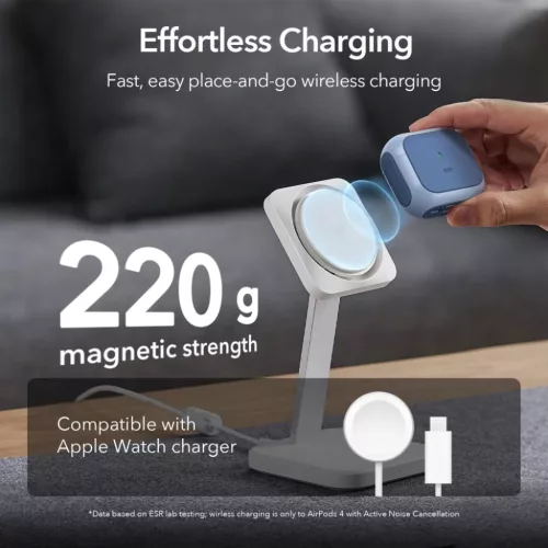 APPLE Airpods 4 ESR ORBIT HALOLOCK MAGSAFE KÉK TOK-4894240228920 3 kép