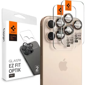   Iphone 16 Pro / Pro Max Spigen Optik Pro Glas.tr "ez Fit" Kamera Védő üvegfólia 2-pack Desert Titanium
