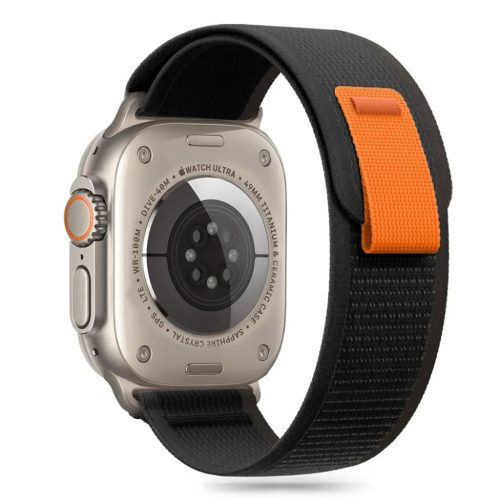 Tech-protect Nylon Szíj Apple Watch 6 / 7 / 8 / 9 / 10 / Se / Ultra 1 / 2 (44 / 45 / 46 / 49 Mm) Fekete/narancs