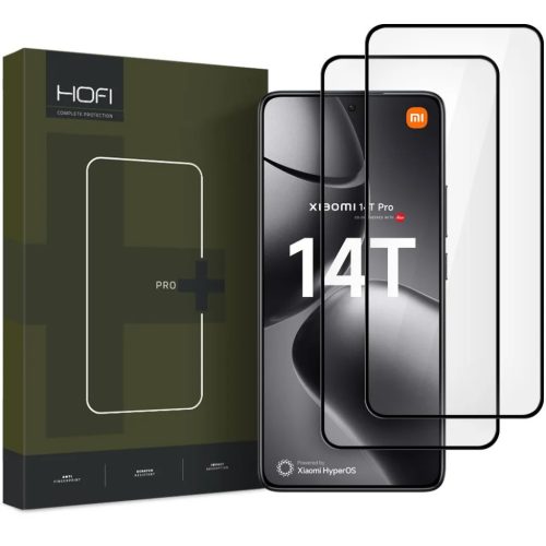 Edzett üveg Hofi Glass Pro+ 2-pack Xiaomi 14T/14T Pro fekete üvegfó-5906302371099 1 kép