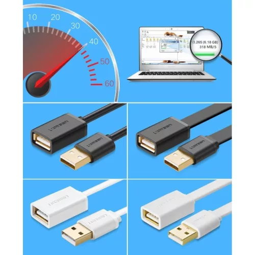 Ugreen USB apa - USB anya kábelhosszabbító 1m fekete (10314)-6957303813148 4 kép