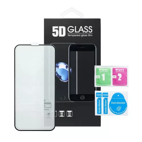 5D Teljes Ragasztós Edzett Üveg – Honor 90, fekete üvegfólia-5903396260063 4 kép