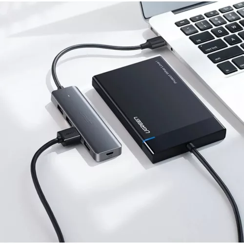 Ugreen USB HUB elosztó adapter 4x USB-A 3.2 Gen + micro USB szürke (-6957303804375 4 kép