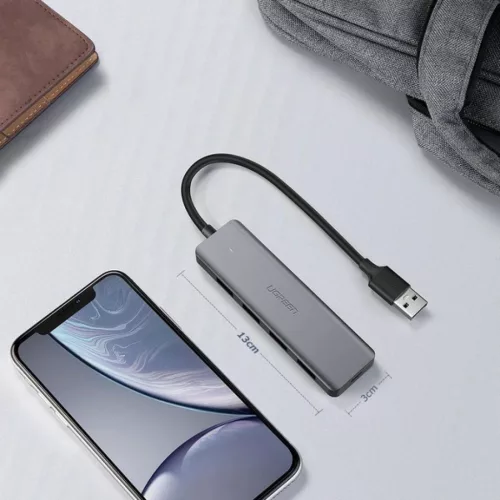 Ugreen USB HUB elosztó adapter 4x USB-A 3.2 Gen + micro USB szürke (-6957303804375 8 kép