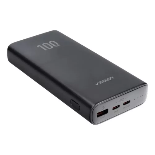 VEGER powerbank 20 000 mAh PD QC3.0 5A 100W T100 (W2032C-100) fekete-6970453555461 7 kép