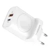 VEGER utazó töltő USB A + Type C + vezeték nélküli töltő kompatibilis Apple Watch PD QC3.0 3A 25W W002E fehér