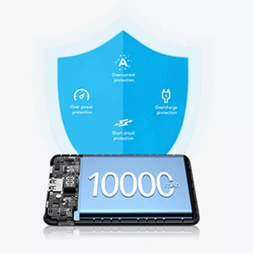 VEGER powerbank 10 000 mAh PD QC3.0 2A 22,5W S11 (W1140) fekete-6970453554181 6 kép