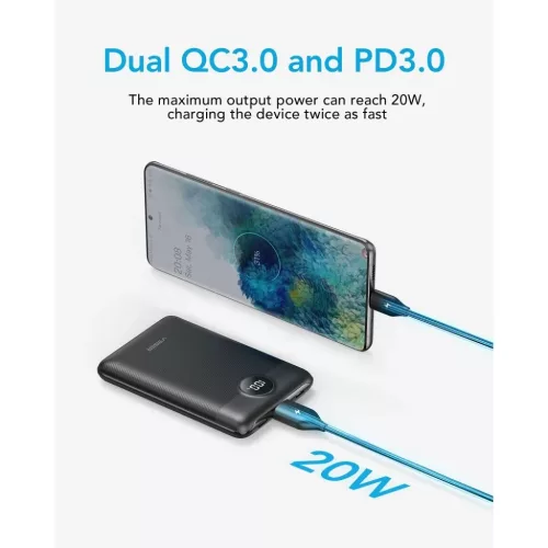 VEGER powerbank 10 000 mAh PD QC3.0 2A 22,5W S11 (W1140) fekete-6970453554181 10 kép