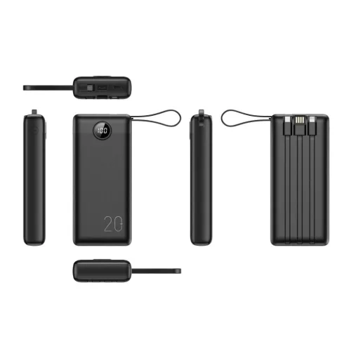 VEGER powerbank 20 000 mAh beépített kábelekkel Micro USB / Type C -6970453554211 3 kép