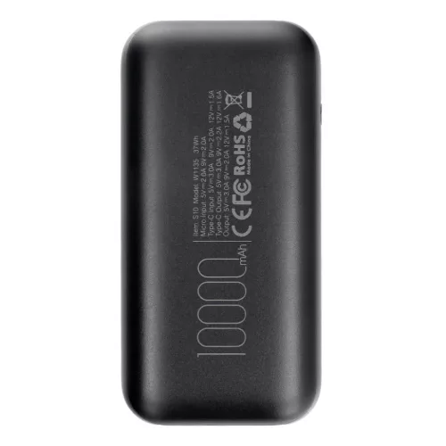 VEGER powerbank 10 000 mAh PD QC3.0 3A 20W S10 (W1135) fekete-6970453554174 4 kép
