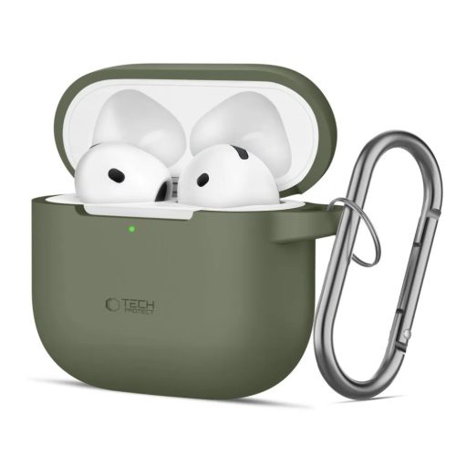 Tech-protect Silicone Hook Apple Airpods 4 Olive Green Tok-5906302370085 1 kép