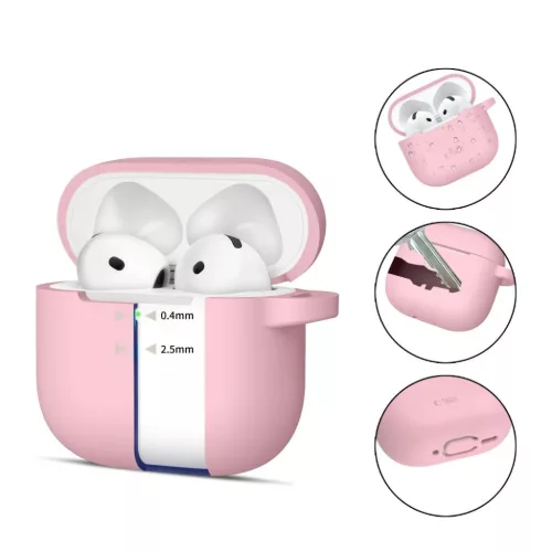 Tech-protect Szilikonkampó Apple Airpods 4 Tok Piszkos Rózsaszín-5906302370054 2 kép