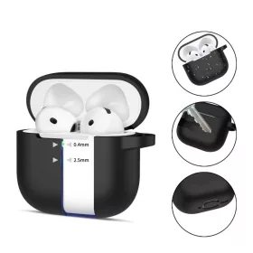 Tech-protect Silicone Hook Apple Airpods 4 Fekete Tok-5906302370047 2 kép
