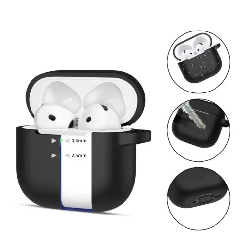 Tech-protect Silicone Hook Apple Airpods 4 Fekete Tok-5906302370047 2 kép