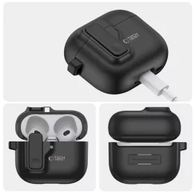 TECH-PROTECT SLIM HOOK APPLE AIRPODS 4 fekete tok-5906302371198 2 kép
