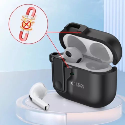 TECH-PROTECT SLIM HOOK APPLE AIRPODS 4 fekete tok-5906302371198 4 kép