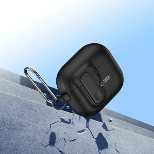 TECH-PROTECT SLIM HOOK APPLE AIRPODS 4 fekete tok-5906302371198 5 kép