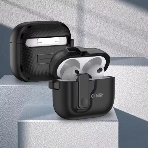 TECH-PROTECT SLIM HOOK APPLE AIRPODS 4 fekete tok-5906302371198 7 kép
