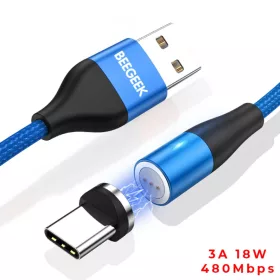 BeeGeek AM60 USB kábel 1M 3A 18W QC 3.0 gyorstöltés USB-C, Type-C m-0000000011505 1 kép