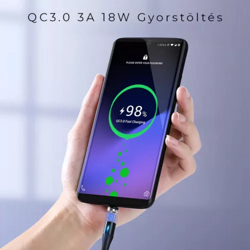 BeeGeek AM60 USB kábel 1M 3A 18W QC 3.0 gyorstöltés USB-C, Type-C m-0000000011505 3 kép