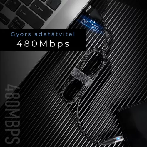 BeeGeek AM60 USB kábel 1M 3A 18W QC 3.0 gyorstöltés USB-C, Type-C m-0000000011506 4 kép