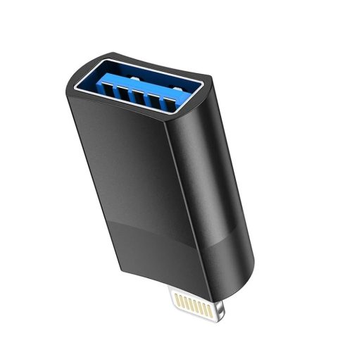 HOCO OTG átalakító USB A (anyay) - Lightning 8-pin apa UA17 fekete-6931474761989 3 kép