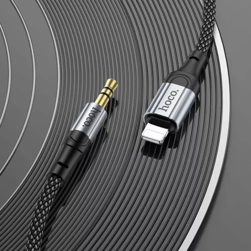 HOCO AUX kábel Lightning (férfi) Jack 3,5 mm (férfi) UPA26 1 m feke-6942007608817 5 kép