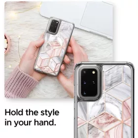 Samsung S20+ Plus Spigen Ciel Etoile pink márvány mintával-8809685626282 2 kép